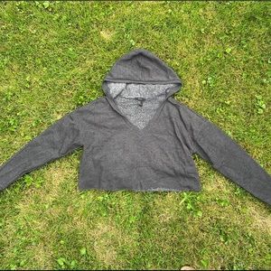 Gray cropped hoodie